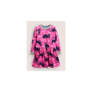 Mini Boden Pink Halloween Cats Sweatshirt Dress